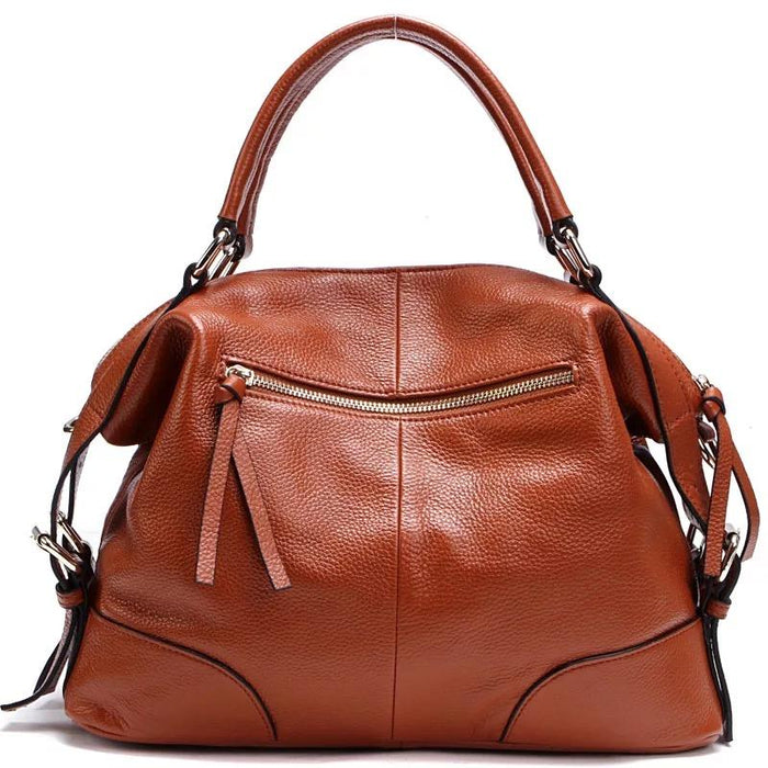 Women's Genuine Leather Tote Bag International Orange 1006-5