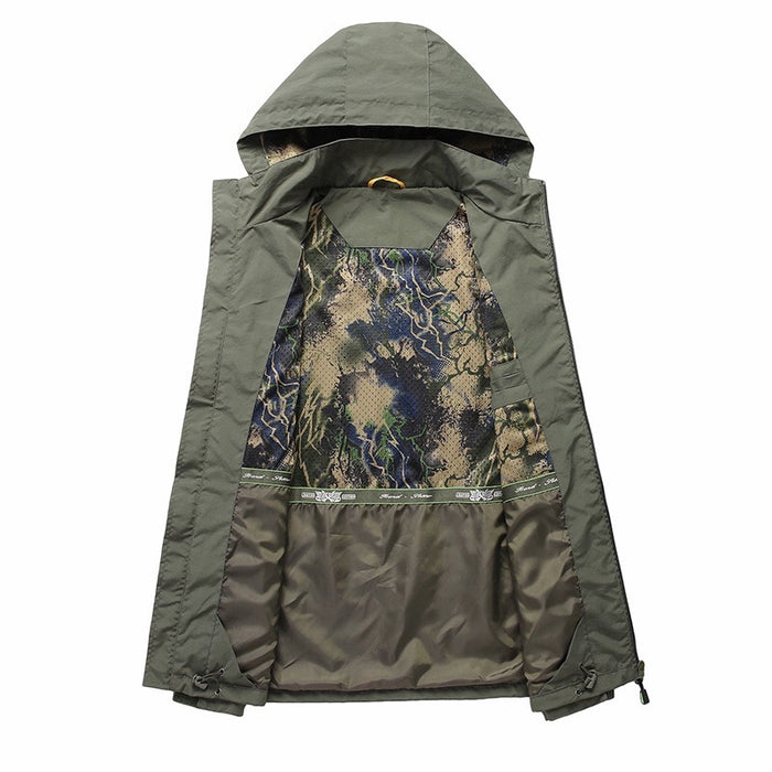 Men's Waterproof Jacket- Army Green-5