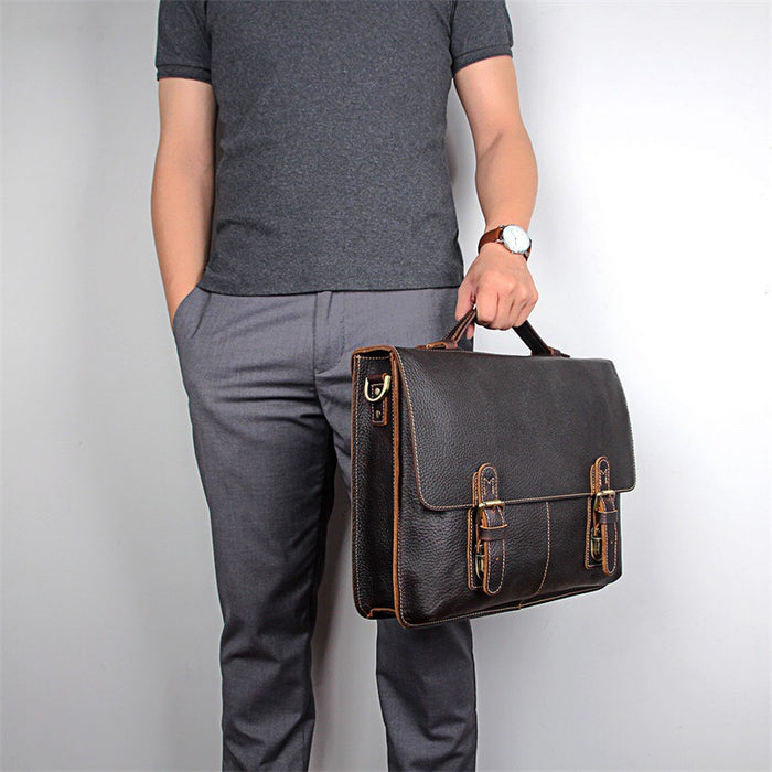 Genuine Leather Briefcase, Laptop Bag 490-3