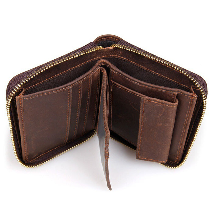 Men's Leather Zip-Around Wallet 383 | TOUCHANDCATCH NZ - Touch and Catch NZ