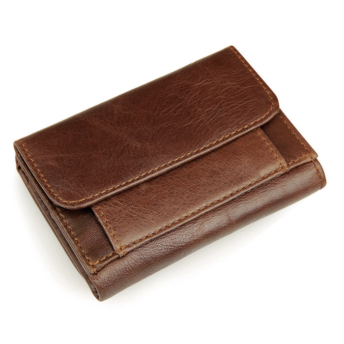 Genuine Leather Tri-fold RFID Wallet-4