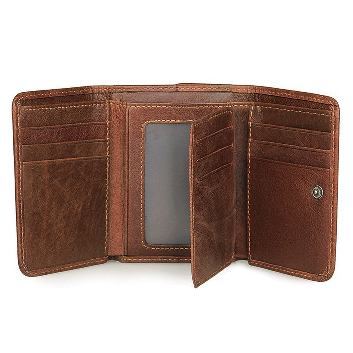 Genuine Leather Tri-fold RFID Wallet-2