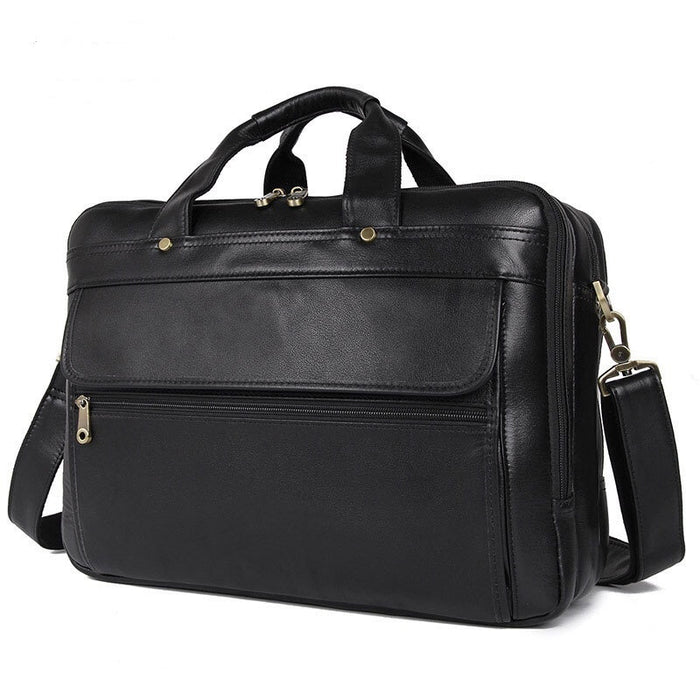 Men's Genuine Leather Briefcase, Laptop Bag Black Colour 446-1