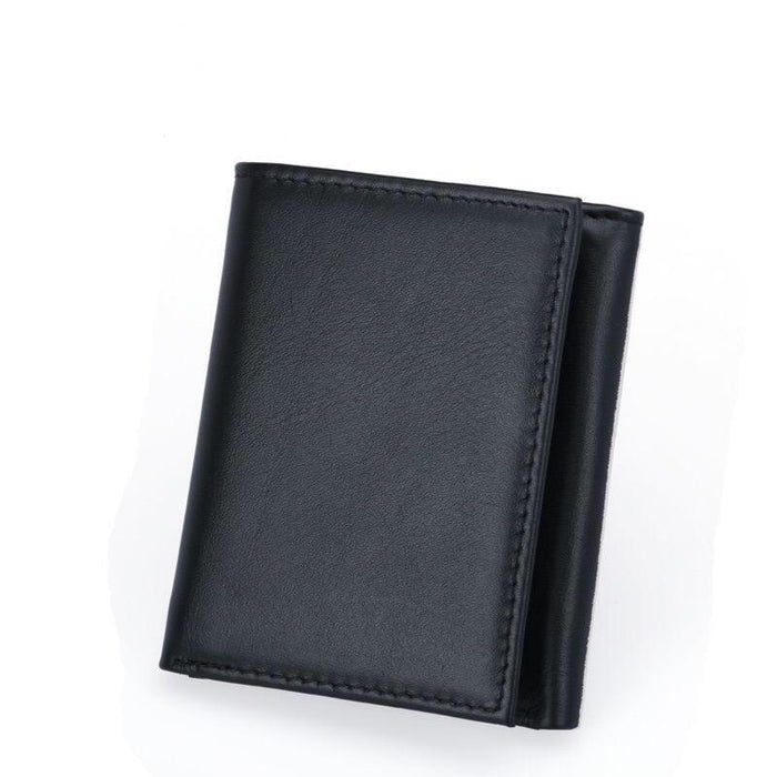 Men's Genuine Leather RFID Tri-Fold Wallet Black Colour 2080 | TOUCHANDCATCH NZ - Touch and Catch NZ