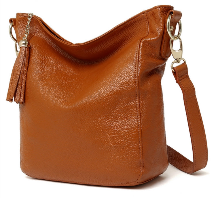 Women's Genuine Leather Tote Bag, Crossbody Bag 1113BRN | TOUCHANDCATCH NZ - Touch and Catch NZ