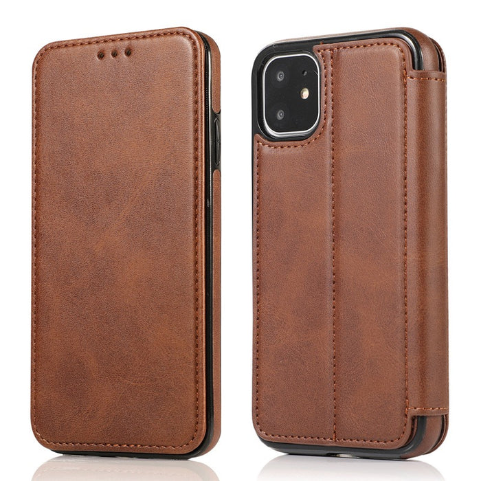 Vegan Leather iPhone Case Brown Color E40 | TOUCHANDCATCH NZ - Touch and Catch NZ