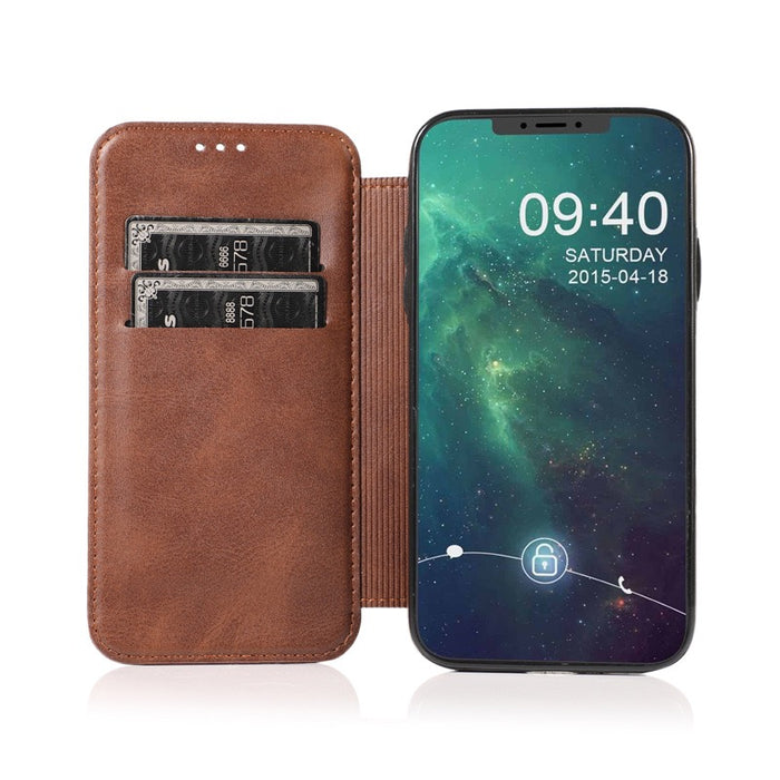 Vegan Leather iPhone Case Brown Color E40 | TOUCHANDCATCH NZ - Touch and Catch NZ