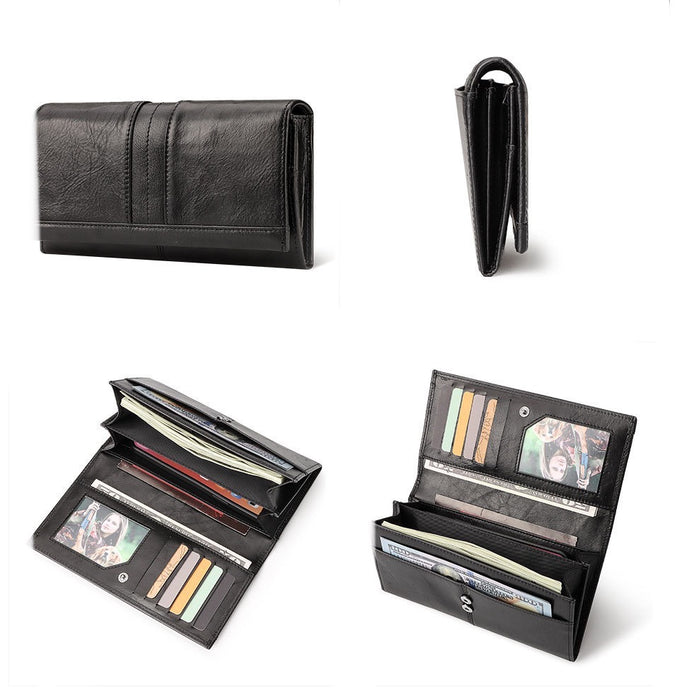 Women's Genuine Leather Bifold Purse 964 | TOUCHANDCATCH NZ - Touch and Catch NZ