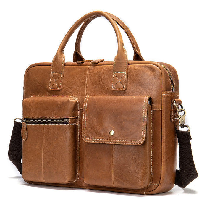 Genuine Leather Crossbody Bag, Laptop Bag For 15.6 Inch 412 | TOUCHANDCATCH NZ - Touch and Catch NZ