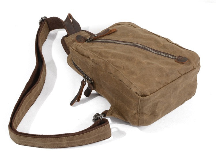 Canvas Leather Chest Bag, Bum Bag 018 | TOUCHANDCATCH NZ - Touch and Catch NZ