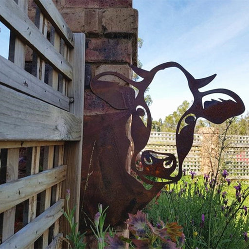 Farm/Garden Art and sculpture Metal Cow Head Double Sided-1