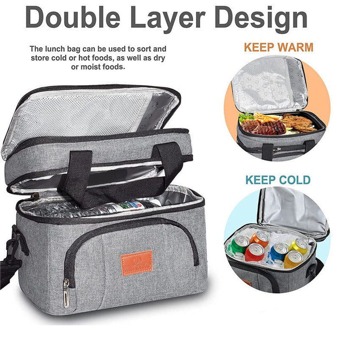 Insulated 2-Compartment Lunch Bag, Thermal Bag, Picnic Bag 10 Litre-2