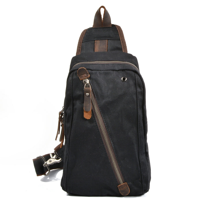 Canvas Leather Chest Bag, Bum Bag 018 | TOUCHANDCATCH NZ - Touch and Catch NZ