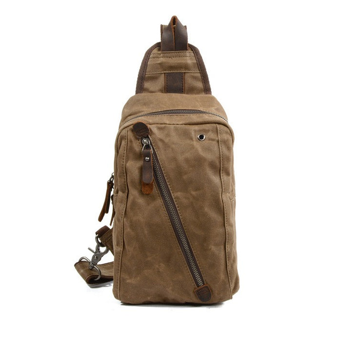 Canvas Leather Chest Bag, Bum Bag 018 | TOUCHANDCATCH NZ - Touch and Catch NZ