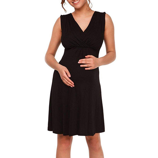 V-Nect Maternity Dress Black 8962 | TOUCHANDCATCH NZ - Touch and Catch NZ