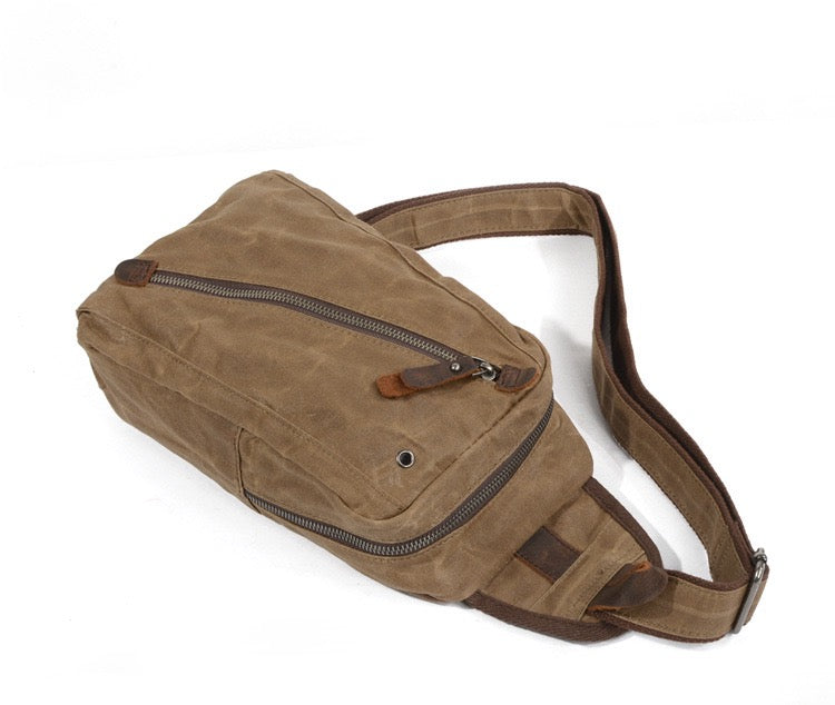 Canvas Leather Chest Bag, Bum Bag 018 | TOUCHANDCATCH NZ - Touch and Catch NZ